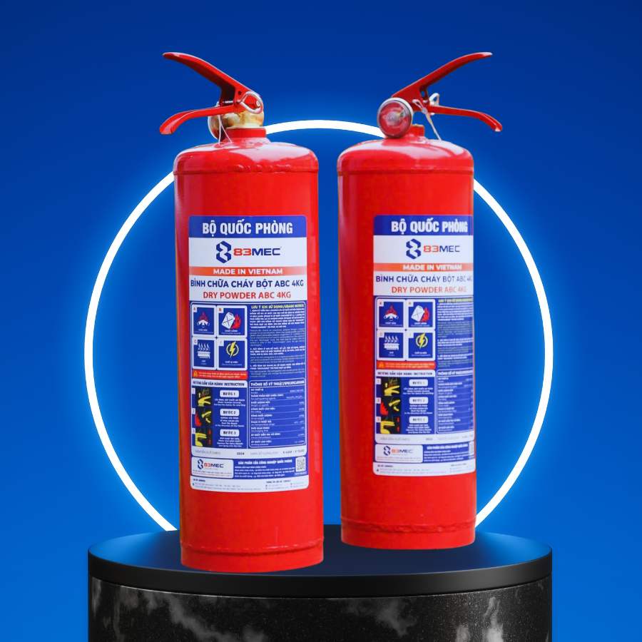 Bình chữa cháy bột ABC 4kg 83MEC – Bộ Quốc Phòng